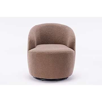 SSLine Accent Lounge Swivel Barrel Chair,Modern Teddy Fabric Leisure Chair,25.2" Velvet 360° Swivel Accent Chair Barrel Chair Family Room Sofa Furniture for Hotel Living Room Bedroom