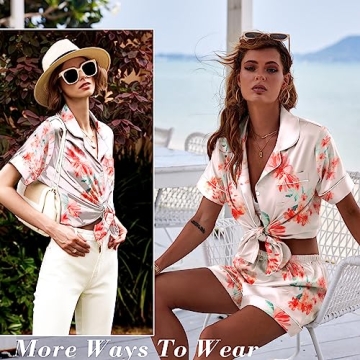 Ekouaer Satin Silk Pajama Set - Comfort & Style Combined