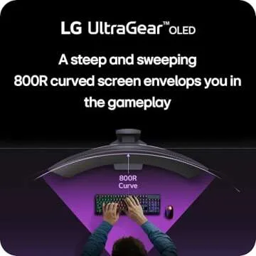 LG 39GS95QE Ultragear OLED Curved Gaming Monitor 39-Inch WQHD 800R 240Hz 0.03ms DisplayHDR True Black 400 AMD FreeSync Premium Pro NVIDIA G-Sync HDMI 2.1 DisplayPort Tilt/Height/Swivel Stand - Black