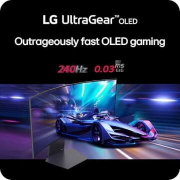 LG 39GS95QE Ultragear OLED Curved Gaming Monitor 39-Inch WQHD 800R 240Hz 0.03ms DisplayHDR True Black 400 AMD FreeSync Premium Pro NVIDIA G-Sync HDMI 2.1 DisplayPort Tilt/Height/Swivel Stand - Black