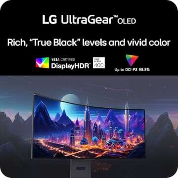 LG 39GS95QE Ultragear OLED Curved Gaming Monitor 39-Inch WQHD 800R 240Hz 0.03ms DisplayHDR True Black 400 AMD FreeSync Premium Pro NVIDIA G-Sync HDMI 2.1 DisplayPort Tilt/Height/Swivel Stand - Black