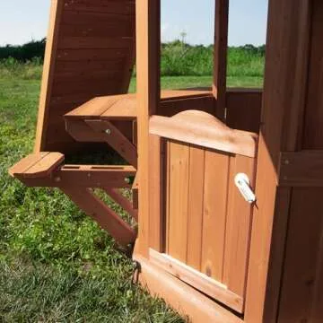 Woodland Cedar Wood Swing Set with Slide & Clubhouse