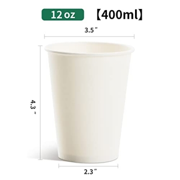 RACETOP 12 oz Disposable Coffee Cups 300 Pack