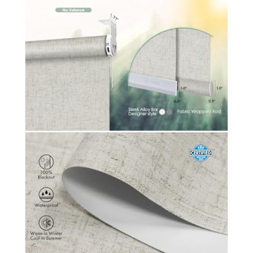 Yoolax Smart Blackout Motorized Blinds with Remote Control