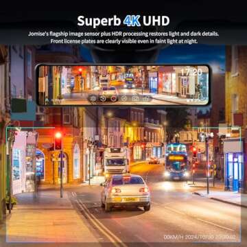 JOMISE 4K Mirror Dash Cam Front and Rear, 2160P UHD Rear View Mirror with Backup Camera, Smart Dashc...