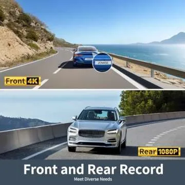 JOMISE 4K Mirror Dash Cam Front and Rear, 2160P UHD Rear View Mirror with Backup Camera, Smart Dashcam for Cars, Trucks, Vans, Night Vision & Reverse Assistance, 32GB Card & GPS Included -G814