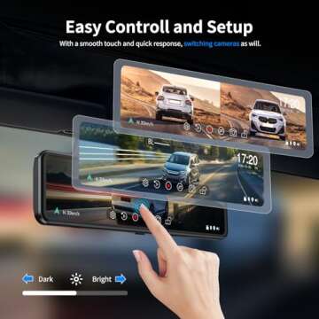 JOMISE 4K Mirror Dash Cam Front and Rear, 2160P UHD Rear View Mirror with Backup Camera, Smart Dashcam for Cars, Trucks, Vans, Night Vision & Reverse Assistance, 32GB Card & GPS Included -G814