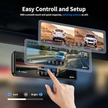 JOMISE 4K Mirror Dash Cam Front and Rear, 2160P UHD Rear View Mirror with Backup Camera, Smart Dashcam for Cars, Trucks, Vans, Night Vision & Reverse Assistance, 32GB Card & GPS Included -G814