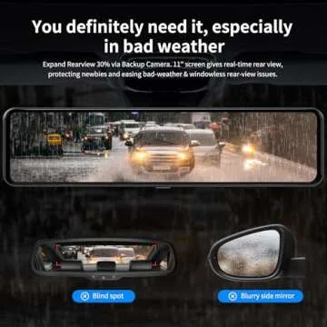 JOMISE 4K Mirror Dash Cam Front and Rear, 2160P UHD Rear View Mirror with Backup Camera, Smart Dashcam for Cars, Trucks, Vans, Night Vision & Reverse Assistance, 32GB Card & GPS Included -G814