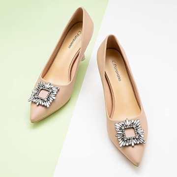 C.Paravano Women's Luxury Leather Kitten Heel Pumps