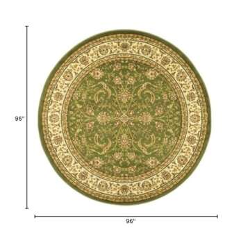SAFAVIEH Lyndhurst Collection 8' Round Sage / Ivory LNH219B Traditional Oriental Non-Shedding Dining...