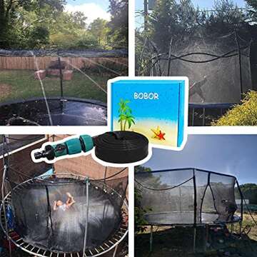 Bobor Trampoline Sprinkler for Summer Water Fun