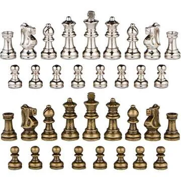 Hayes Inlaid Chess Set with Metal Pieces - Elegant Design
