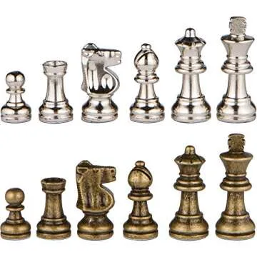 Hayes Inlaid Chess Set with Metal Pieces - Elegant Design