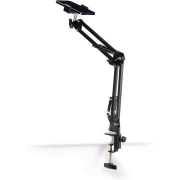 Sturdy Flexible Overhead Phone Holder for Desk, Table - Black
