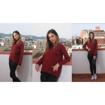 Zeagoo Womens Fall Sweaters Long Sleeve Crewneck Knit