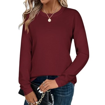 Zeagoo Womens Fall Sweaters Long Sleeve Crewneck Knit