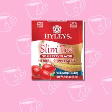 Hyleys Slim Tea Goji Berry Flavor - Weight Loss Herbal Supplement Cleanse and Detox - 25 Tea Bags (1 Pack)