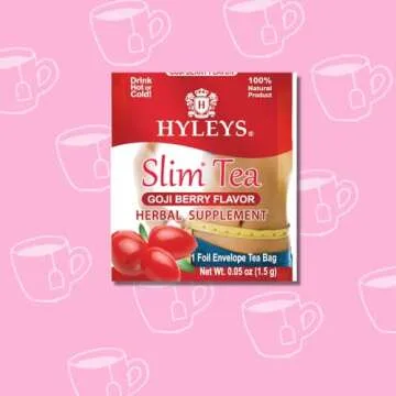 Hyleys Slim Tea Goji Berry Flavor - Weight Loss Herbal Supplement Cleanse and Detox - 25 Tea Bags (1 Pack)