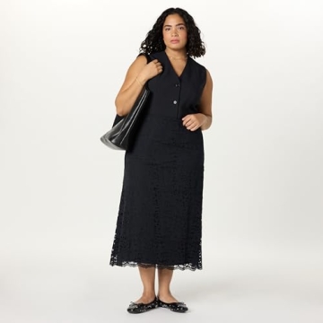 Elana Lace Midi Skirt in Black for Plus Size Women