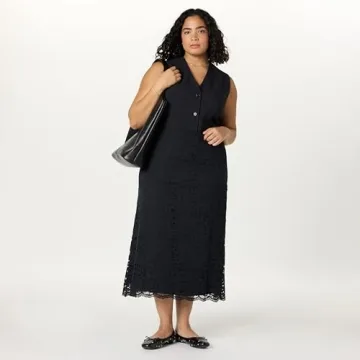 Elana Lace Midi Skirt in Black for Plus Size Women
