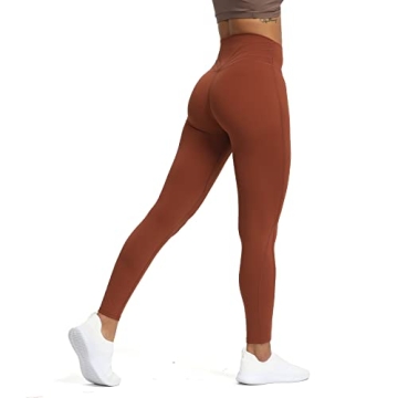 Aoxjox High Waisted Workout Leggings for Women Trinity Yoga Pants 26.5" (Cherry Mahogany, XX-Small)