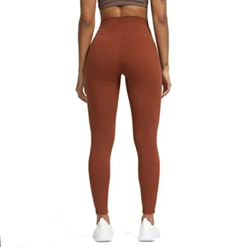 Aoxjox High Waisted Workout Leggings for Women Trinity Yoga Pants 26.5" (Cherry Mahogany, XX-Small)