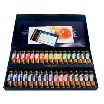 Mijello Mission Gold Water Color Set, 34 Colors for Artists