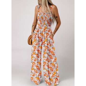 Dokotoo Womens Casual Loose Overalls One Piece Sleeveless Jumpsuits for Women Stretchy Wide Leg Long...