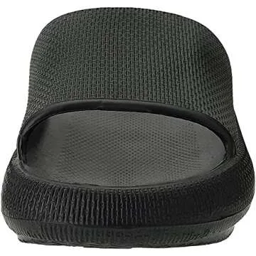 Joomra Slides for Men Recovery House Pillow Slippers Foam Cushion Non-Slip Shower Pool Beach Spa Garden Sandals for Male Sandles Black 48-49