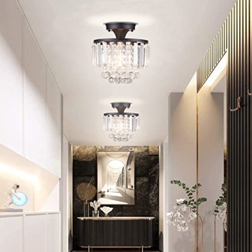 Elegant Mini Black Crystal Chandelier for Any Space