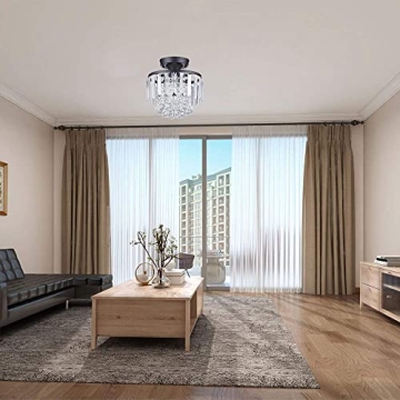 Elegant Mini Black Crystal Chandelier for Any Space