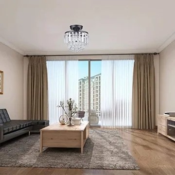 Elegant Mini Black Crystal Chandelier for Any Space