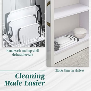 BPA-Free Cutting Board Set - 3 Sizes & Non-Slip Handles