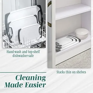 BPA-Free Cutting Board Set - 3 Sizes & Non-Slip Handles