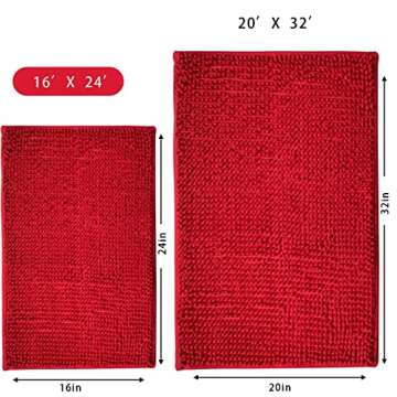 Eanpet Chenille Bath Mat Non-Slip Microfiber Floor Mat Baby Bath Mat for Kids Ultra Soft Washable Ba...