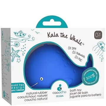 CaaOcho Pure Natural Rubber Bath Toy - Kala The Whale Baby Toy - Hole Free, BPA Free Bath Toys for I...