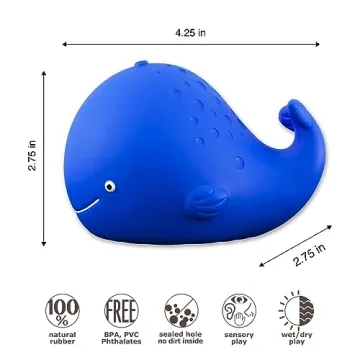 CaaOcho Whale Bath Toy - Safe, Fun & Eco-Friendly for Infants