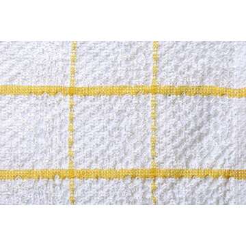 AMOUR INFINI Dish Cloths Set of 8 – Highly Absorbent, Super Soft Multi-Purpose 12x12 Inch Terry Cotton Dishcloth for Kitchen Cleaning, Drying Dishes, Wiping (Yellow)