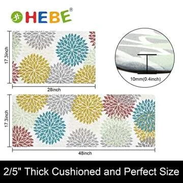 HEBE Anti Fatigue Kitchen Rug Sets Comfort and Non Slip Mats