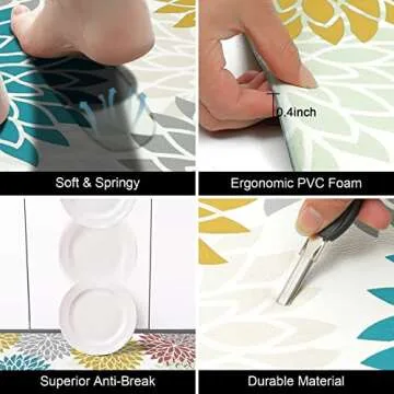 HEBE Anti Fatigue Kitchen Rug Sets Comfort and Non Slip Mats