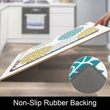 HEBE Anti Fatigue Kitchen Rug Sets Comfort and Non Slip Mats