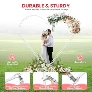 Gdrasuya10 Elegant Dual Tube Heart Wedding Arch Backdrop