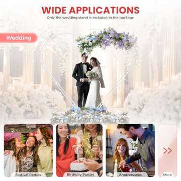 Gdrasuya10 Elegant Dual Tube Heart Wedding Arch Backdrop