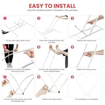 Gdrasuya10 Elegant Dual Tube Heart Wedding Arch Backdrop