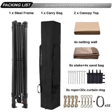 ABCCANOPY Pop Up Gazebo 13x13 - Outdoor Canopy Tent with Mosquito Netting for Patio Garden Backyard (Beige)