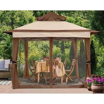 ABCCANOPY Pop Up Gazebo 13x13 - Outdoor Canopy Tent with Mosquito Netting for Patio Garden Backyard (Beige)