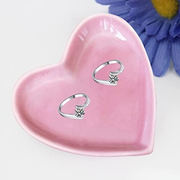 Charming Pink Ceramic Jewelry Tray for Women Gifts