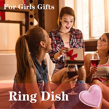 Charming Pink Ceramic Jewelry Tray for Women Gifts