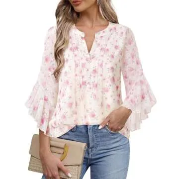 Timeson Spring Tops for Women 2025: Dressy Casual Blouses for Office and Summer